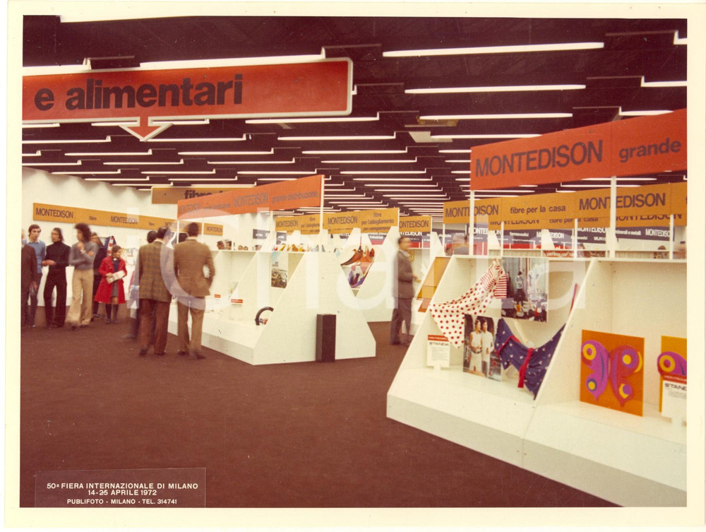 Fotografia d epoca originale 1972 50 FIERA DI MILANO  Padiglione MONTEDISON  Foto 24x18 cm 1 1