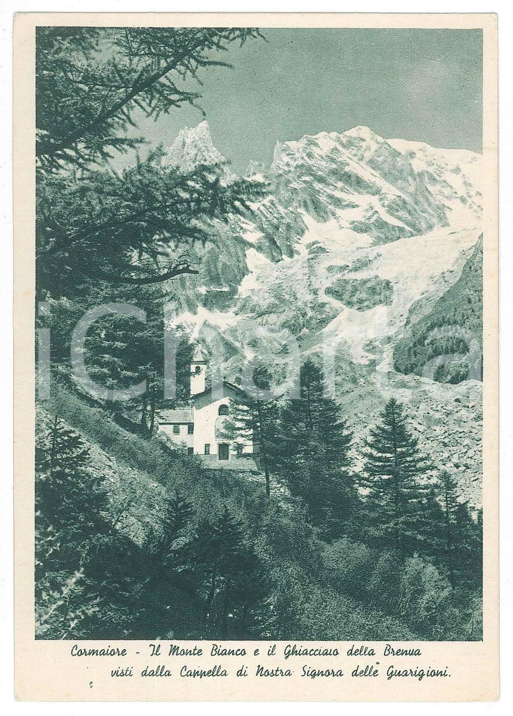 Cartolina originale da collezione 1940 ca COURMAYEUR  CORMAIORE Nostra Signora delle Guarigioni  Cartolina FG NV 1