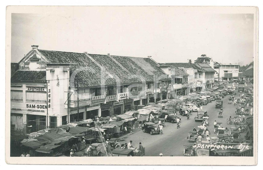 Cartolina originale da collezione 1952 JAKARTA INDONESIA Pantjoran PKI Postcard FP VG 1
