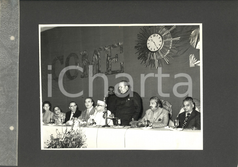 Fotografia d epoca originale 1974 BOMBAY Inaugurazione stabilimento BARODA RAYON SNIALON Conferenza stampa 2 1