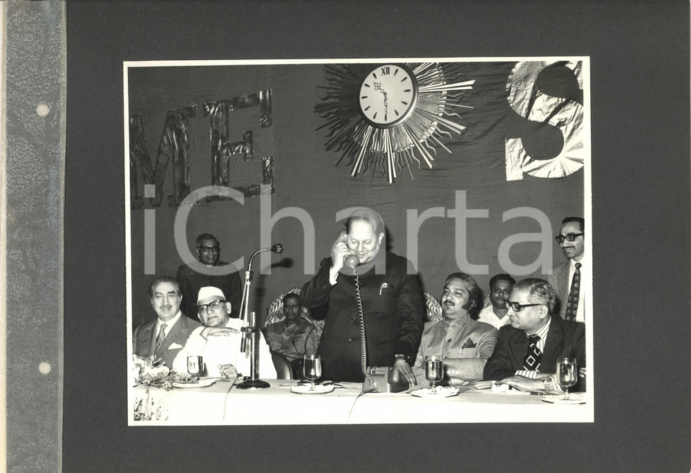 Fotografia d epoca originale 1974 BOMBAY Inaugurazione stabilimento BARODA RAYON SNIALON Conferenza stampa 3 1