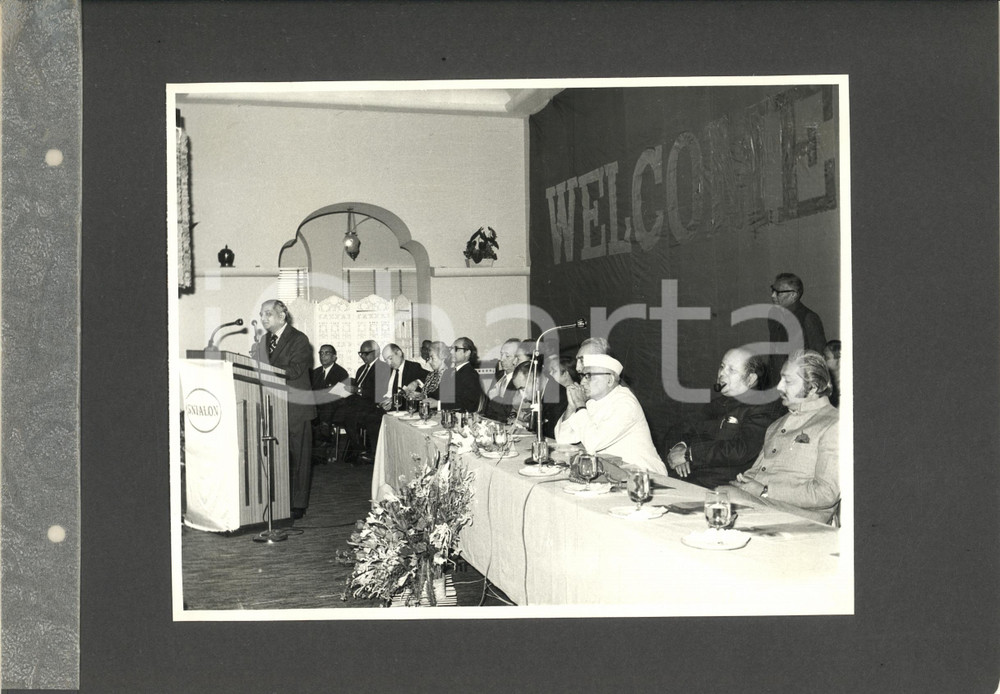 Fotografia d epoca originale 1974 BOMBAY Inaugurazione stabilimento BARODA RAYON SNIALON Conferenza stampa 7 1