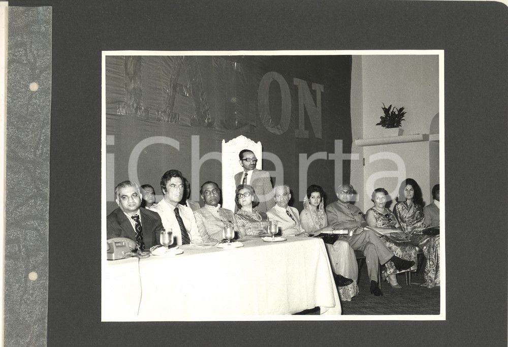 Fotografia d epoca originale 1974 BOMBAY Inaugurazione stabilimento BARODA RAYON SNIALON Conferenza stampa 10 1