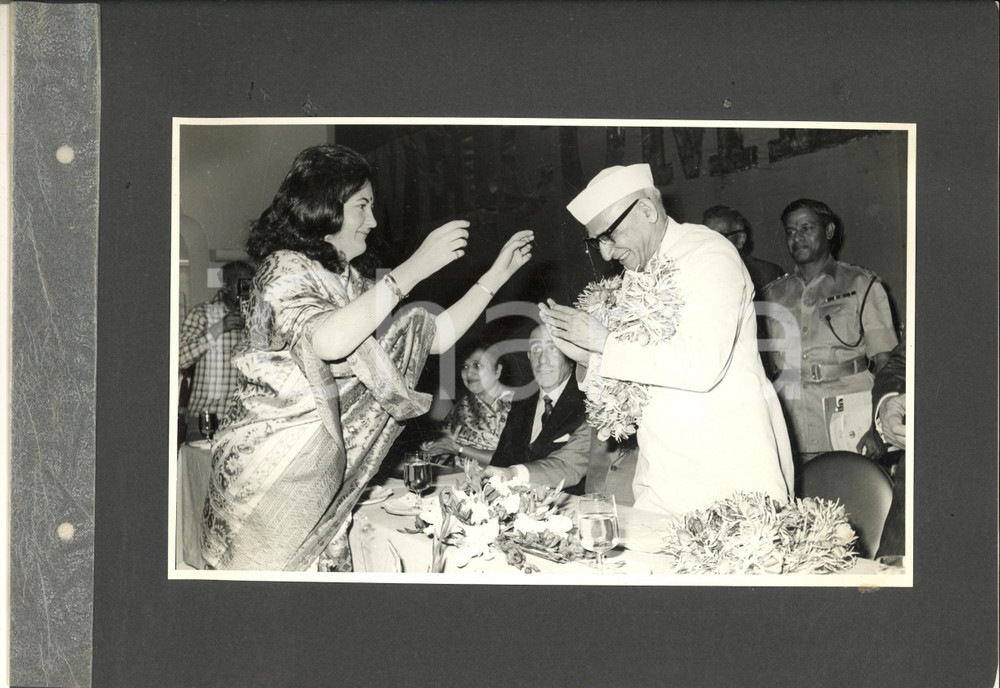 Fotografia d epoca originale 1974 BOMBAY Cerimonia per inaugurazione stabilimento BARODA RAYON SNIALON Foto 7 1