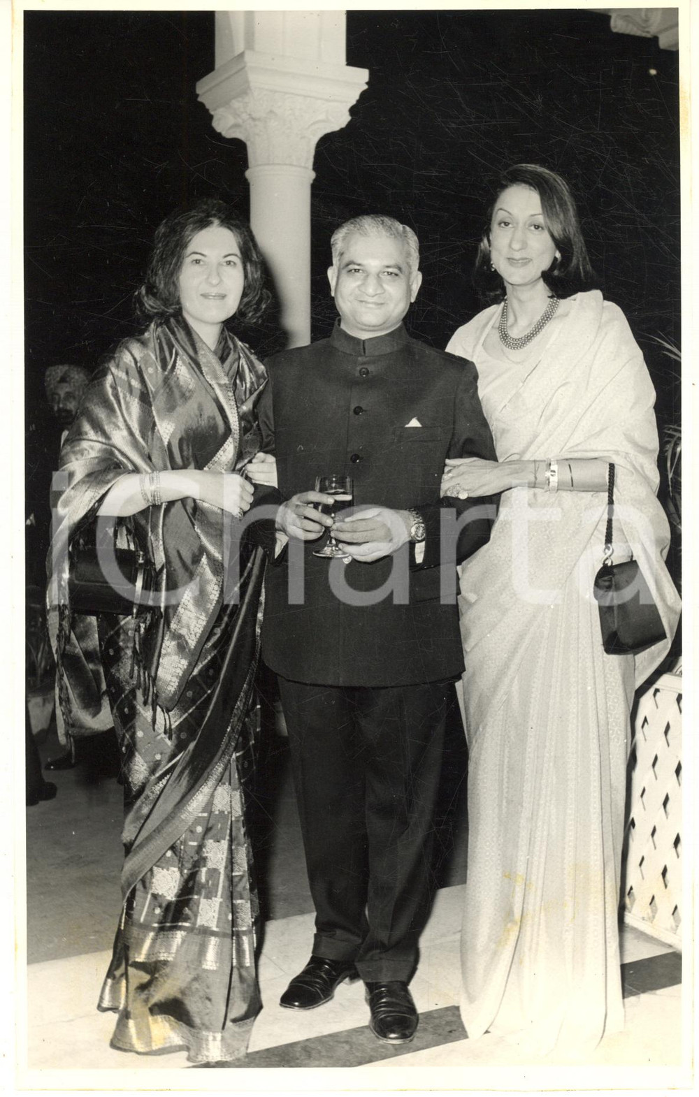 Fotografia d epoca originale 1974 BOMBAY Inaugurazione stabilimento BARODA RAYON SNIALON  Evento serale 4 1