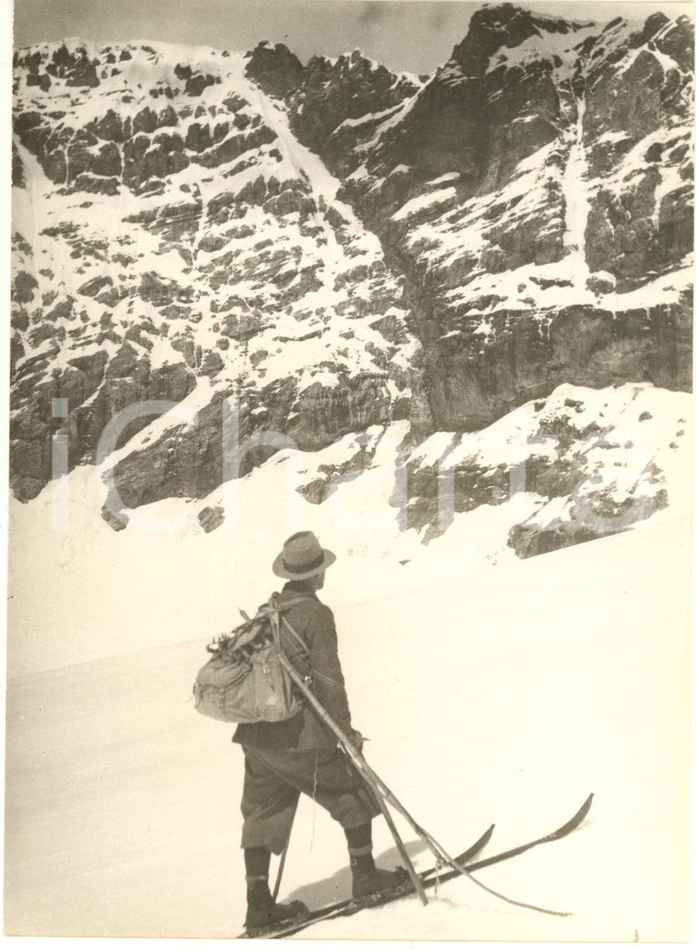 Fotografia d epoca originale 1950 ca ALPINISMO ITALIA Salita al Passo della Thurwieser  Foto 13x18 cm 1