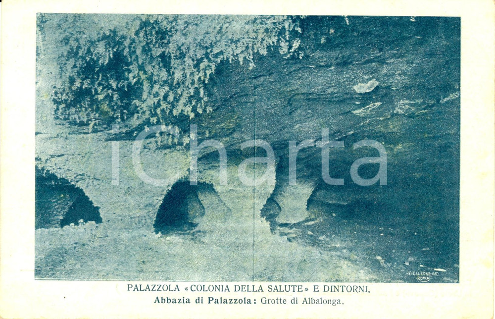 Cartolina originale da collezione 1930 ca ROCCA DI PAPA RM Grotte ALBALONGA Abbazia PALAZZOLA Cartolina FP NV 1