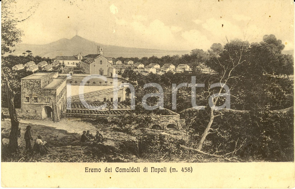 Cartolina originale da collezione 1910 NAPOLI Veduta esterna dell Eremo dei CAMALDOLI  Cartolina FP VG ILLUSTRATA 1