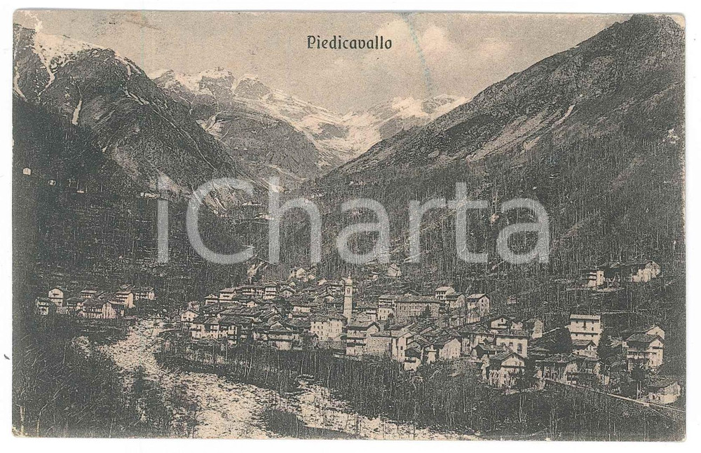 Cartolina originale da collezione 1912 PIEDICAVALLO BI Panorama del paese  Cartolina FP VG 1