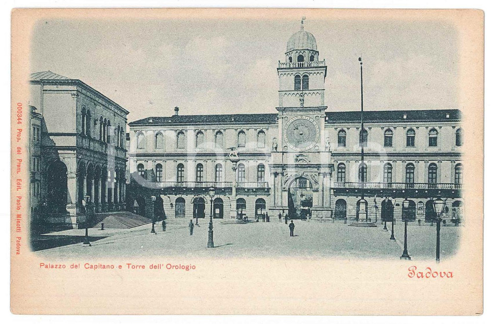 Cartolina originale da collezione 1900 ca PADOVA Palazzo del Capitanio  Torre dell orologio  Cartolina FP NV 1