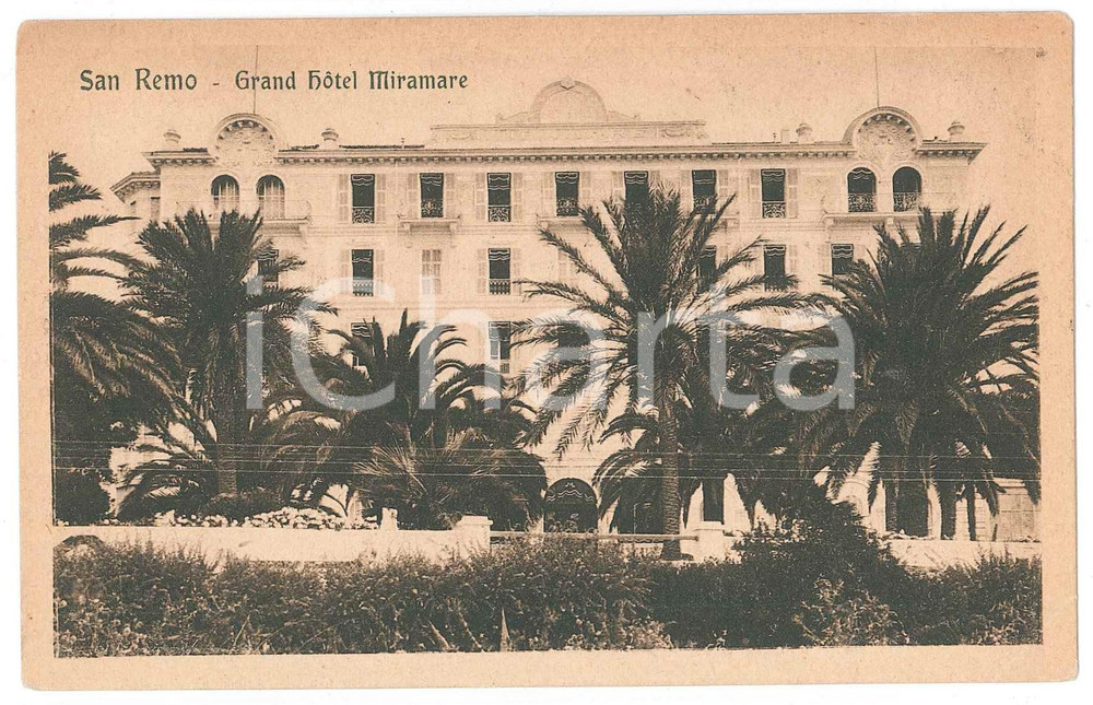 Cartolina originale da collezione 1930 ca SANREMO Grand Hotel Miramare  Cartolina FP NV 1