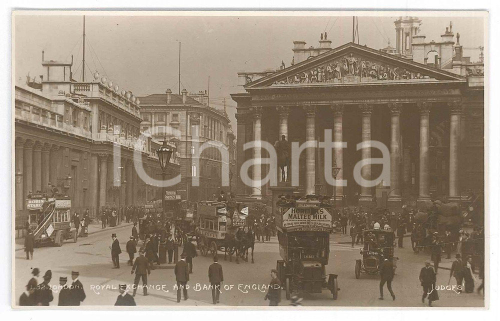 Cartolina originale da collezione 1900 ca LONDON Royal exchange and Bank of England  Postcard JUDGES FP NV 1