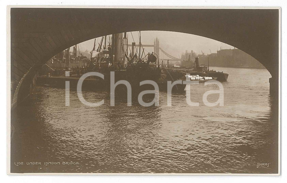 Cartolina originale da collezione 1900 ca LONDON Under London Bridge  Postcard JUDGES FP NV 1