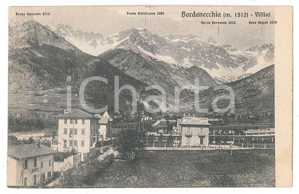 Cartolina originale da collezione 1927 BARDONECCHIA Punta Gasparre ROCCA BERNARDA Gran Bagnà  Cartolina FP VG 1