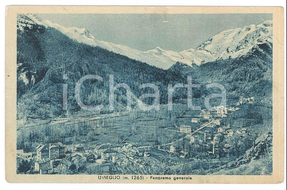 Cartolina originale da collezione 1925 ca USSEGLIO TO Panorama del paese  Cartolina FP VG 1