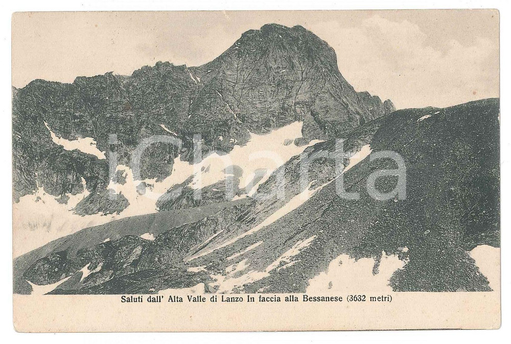 Cartolina originale da collezione 1925 ca ALTA VALLE DI LANZO In faccia alla Bassanese  Cartolina FP NV 1