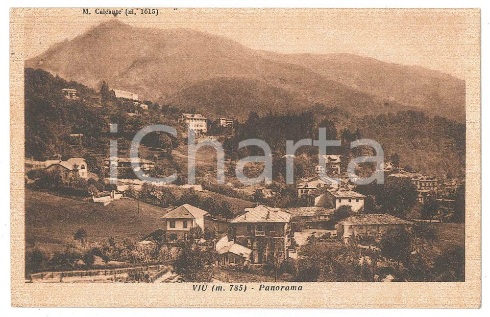 Cartolina originale da collezione 1950 VIÙ TO Panorama con Uja di Calcante Cartolina FP VG 1