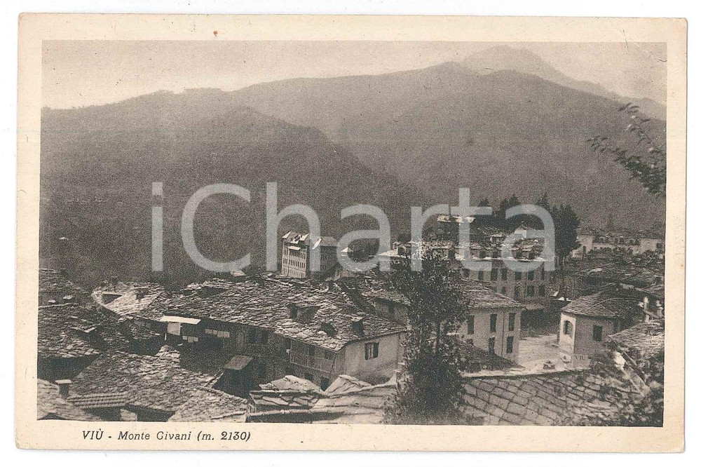 Cartolina originale da collezione 1935 ca VIÙ TO Panorama del paese con Monte Givani  Cartolina FP VG 1
