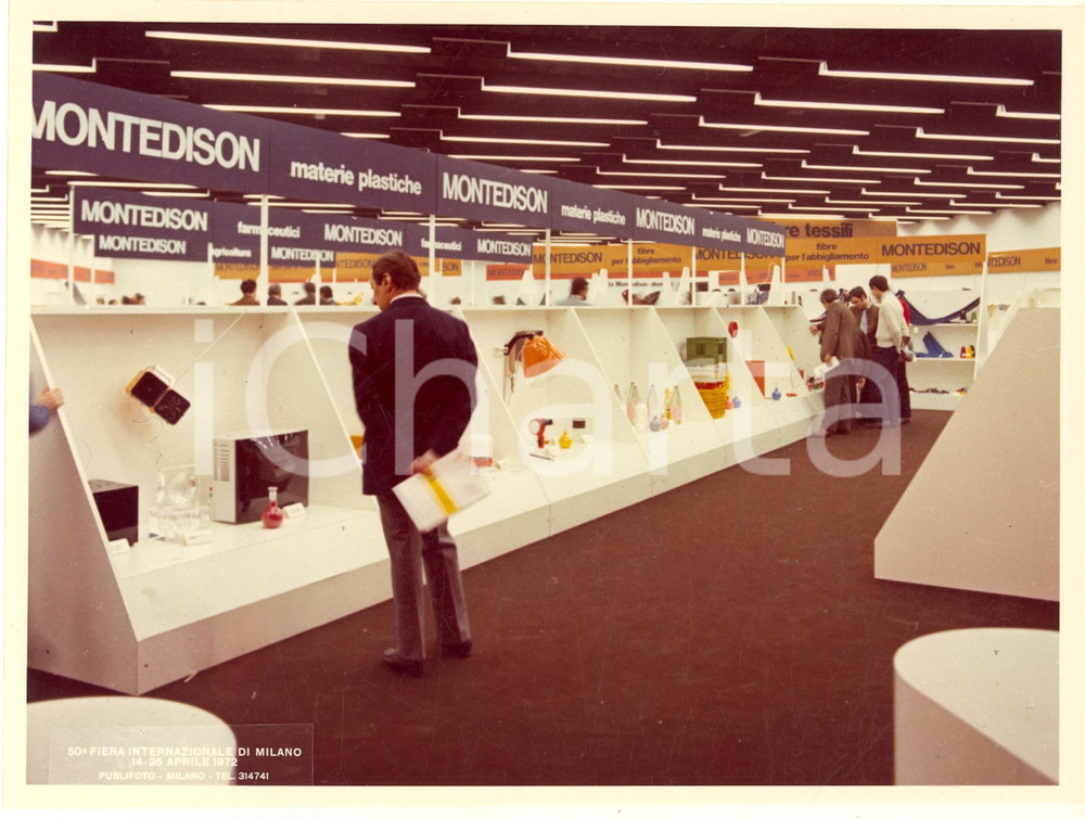 Fotografia d epoca originale 1972 50 FIERA DI MILANO  Padiglione MONTEDISON  Foto 24x18 cm 5 1