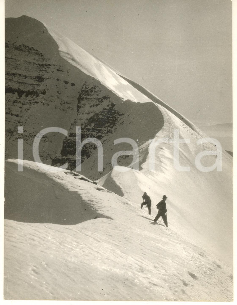 Fotografia d epoca originale 1955 ca ALPINISMO  Valle del LAGO DI PILATO  Loreto BRANDIMARTE Foto 1