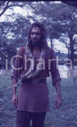 Fotografia d epoca originale 1976 SANDOKAN Kabir BEDI Scatto sul set  DIAPOSITIVA ORIGINALE 1