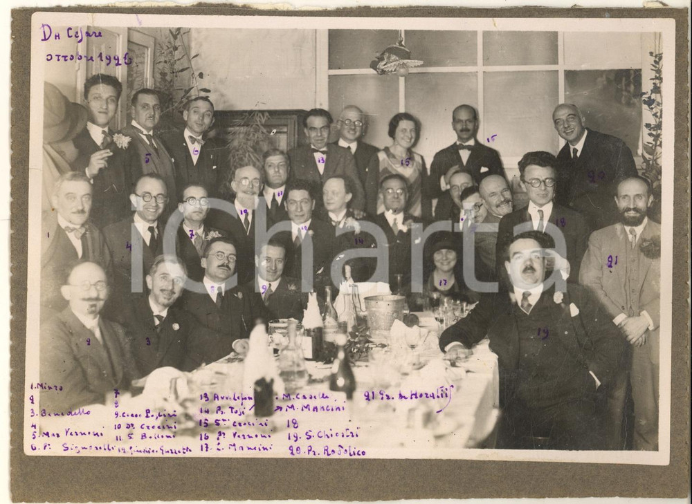 Fotografia d epoca originale 1926 CAMERINO Ristorante Da Cesare  Docenti universitari  Foto 18x14 cm 1
