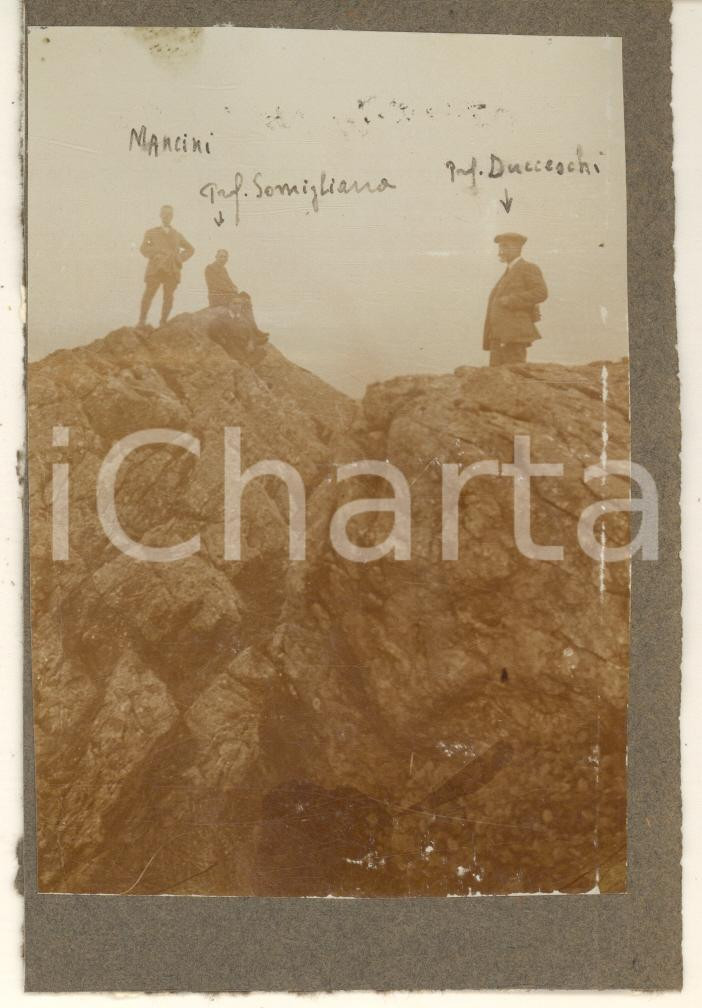 Fotografia d epoca originale 1928 COL D OLEN Prof. Virgilio DUCCESCHI Carlo SOMIGLIANA M. AIAZZI MANCINI Foto 1