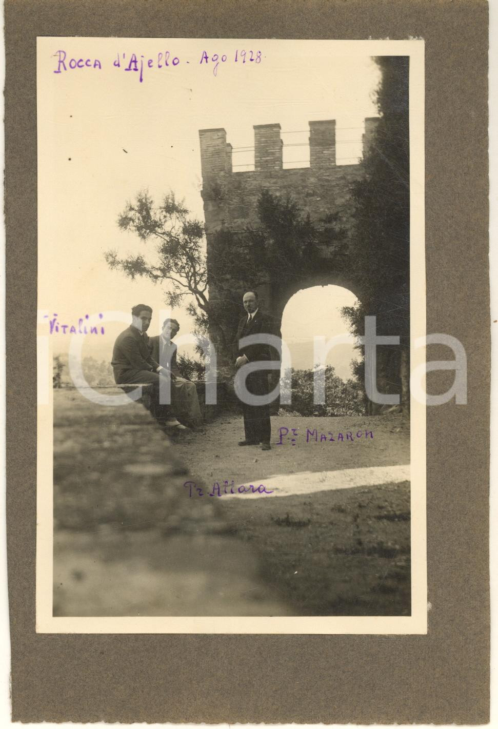 Fotografia d epoca originale 1928 ROCCA D AJELLO / CAMERINO Prof. Mario ALLARA  MAZARON  Foto 12x18 cm 1