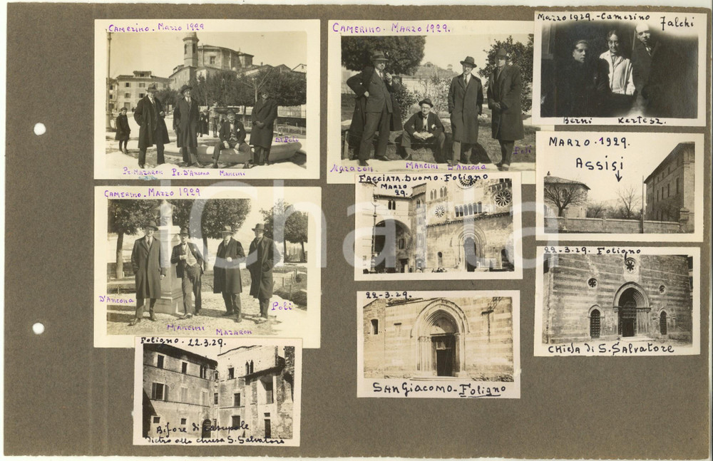 Fotografia d epoca originale 1929 CAMERINO Docenti Università D ANCONA  AIAZZI MANCINI  MAZARON 8 foto 1