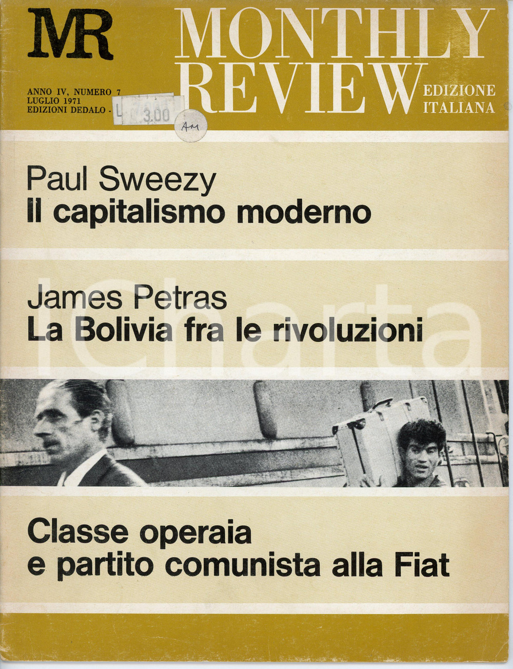 Giornale, rivista storica 1971 MONTHLY REVIEW Edizione italiana  Anno IV n. 7  Rivista Edizioni DEDALO 1