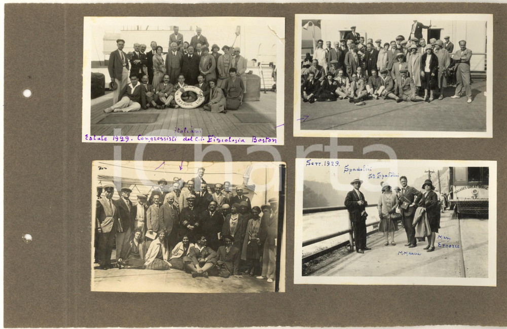 Fotografia d epoca originale Estate 1929 Partenza Congressisti italiani Fisiologia per Boston Lotto 4 foto 1