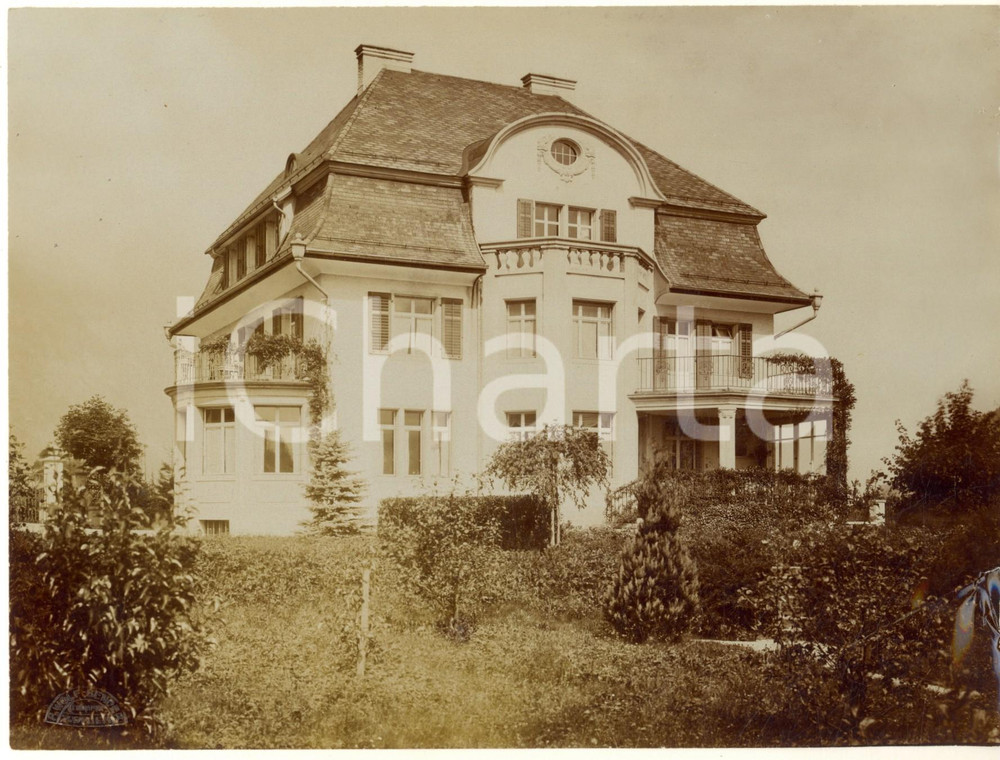 Fotografia d epoca originale 1920 ca ZURICH Villa SpältyKubli  Veduta esterna Foto WOLF BENDER 22x17 cm 1