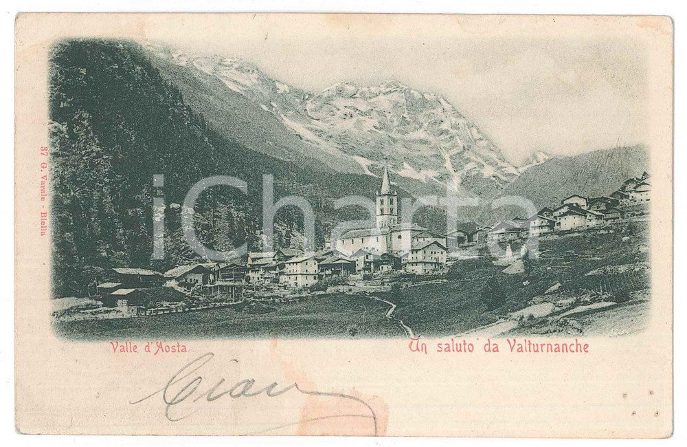Cartolina originale da collezione 1900 ca VALTOURNENCHE AO Chiesa di Sant Antonio Abate  Cartolina FP NV 1
