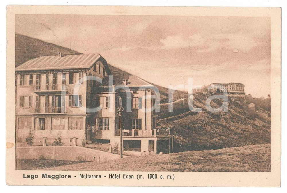 Cartolina originale da collezione 1935 MOTTARONE  LAGO MAGGIORE Hotel Eden  Cartolina FP VG 1