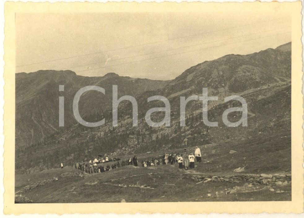 Fotografia d epoca originale 1938 ALPE MOTTA ALTA Processione al Lago Azzurro  Foto 12x9 cm 1