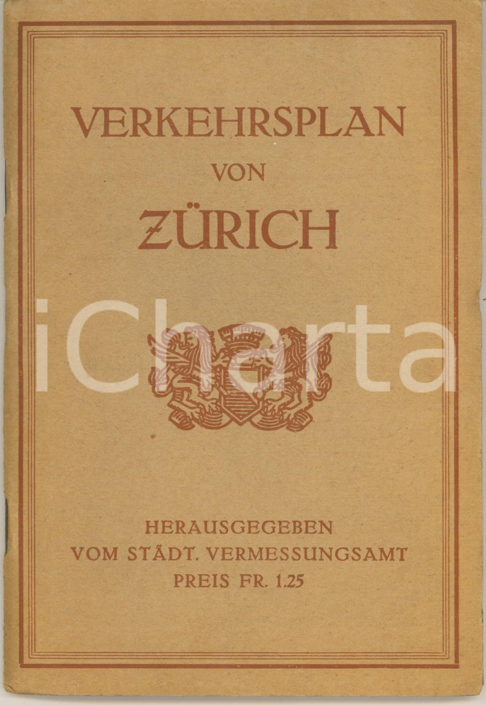 Materiale pubblicitario d’epoca 1930 ca ZURICH Verkehrsplan  Pubblicazione con mappa 56 pp. 1