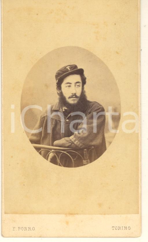 Fotografia d epoca originale 1866 RISORGIMENTO Conte Luigi DELL ISOLA MOLO garibaldino  Foto F. PORRO CDV 1