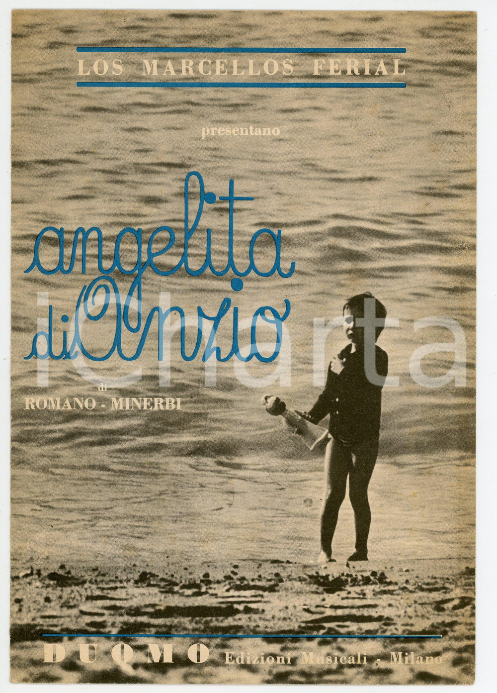 Oggetto da collezione cartaceo 1965 LOS MARCELLOS FERIAL Angelita di Anzio  Spartito Edizioni musicali DUOMO 1