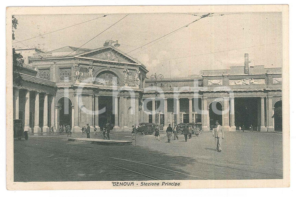 Cartolina originale da collezione 1933 GENOVA Stazione Principe  Cartolina ANIMATA FP VG 1