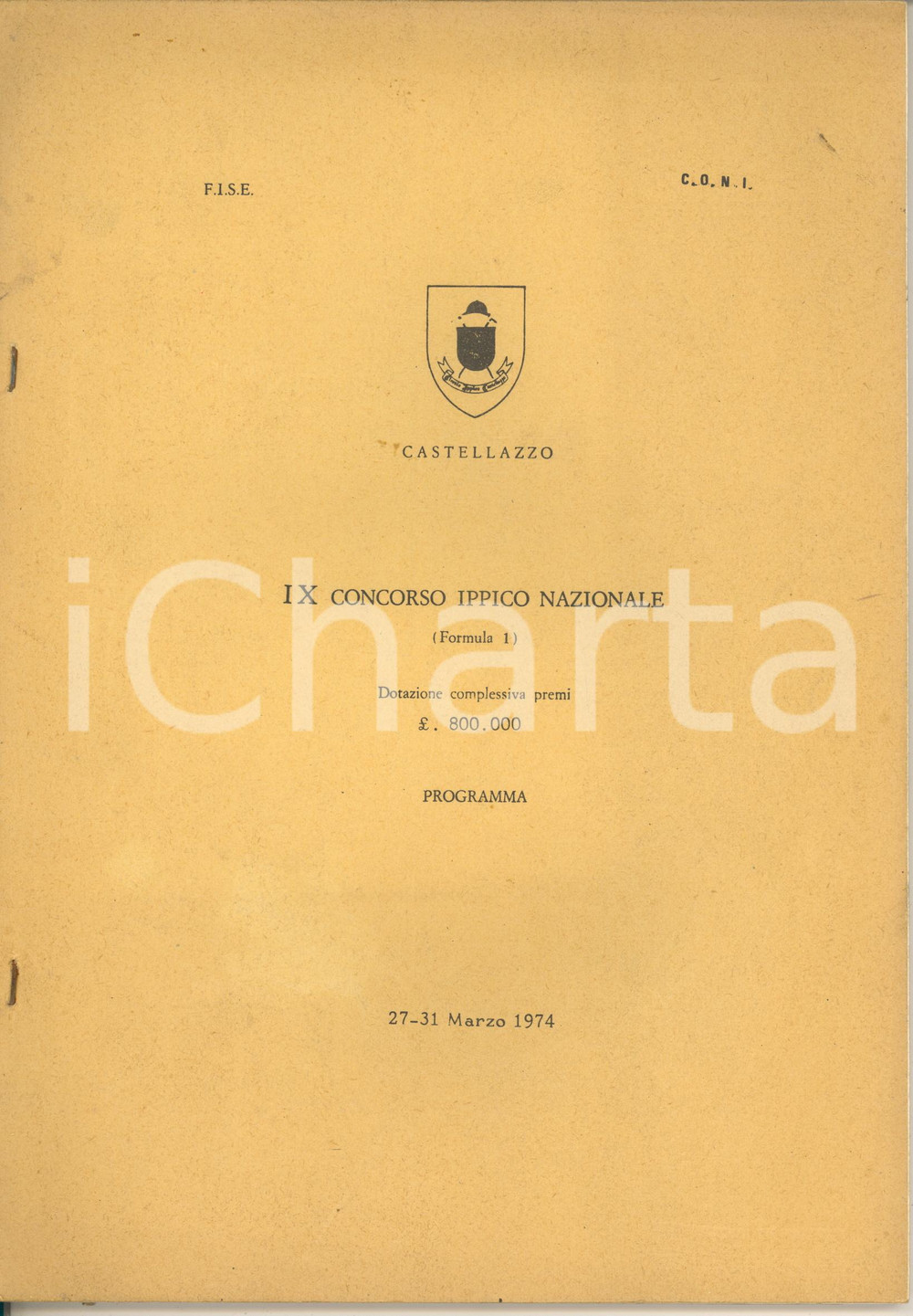 Libro, pubblicazione d epoca 1974 CASTELLAZZO / BOLLATE IX Concorso Ippico Nazionale Programma 48 pp. 1