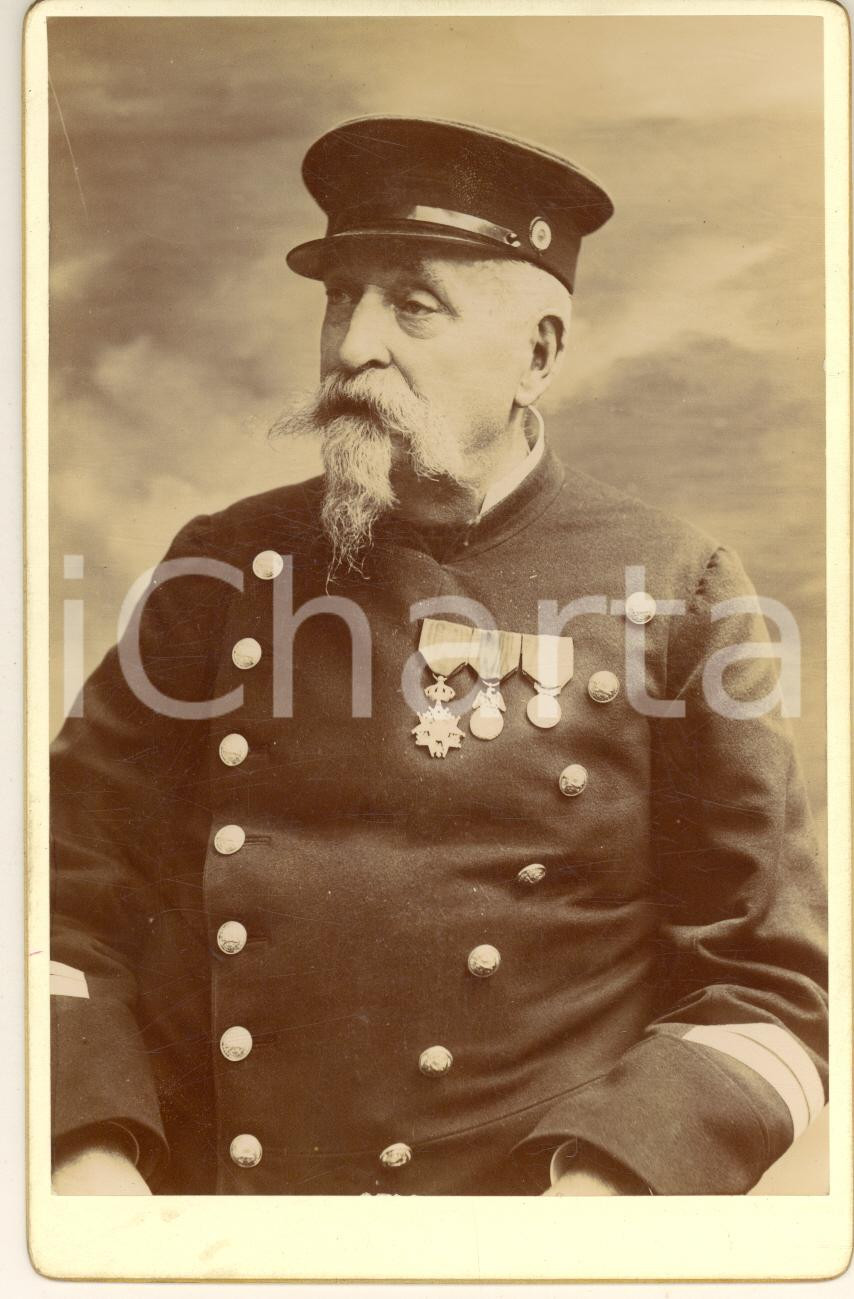 Fotografia d epoca originale 1900 ca MARINA MILITARE Ufficiale con decorazioni Foto 11x16 cm 1
