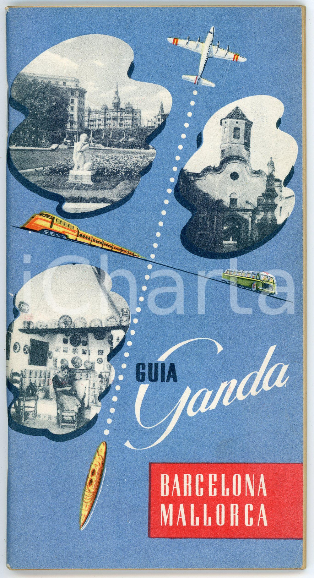 Materiale pubblicitario d’epoca 1955 ca BARCELONA  MALLORCA Guia Ganda  Guida turistica ILLUSTRATA 1