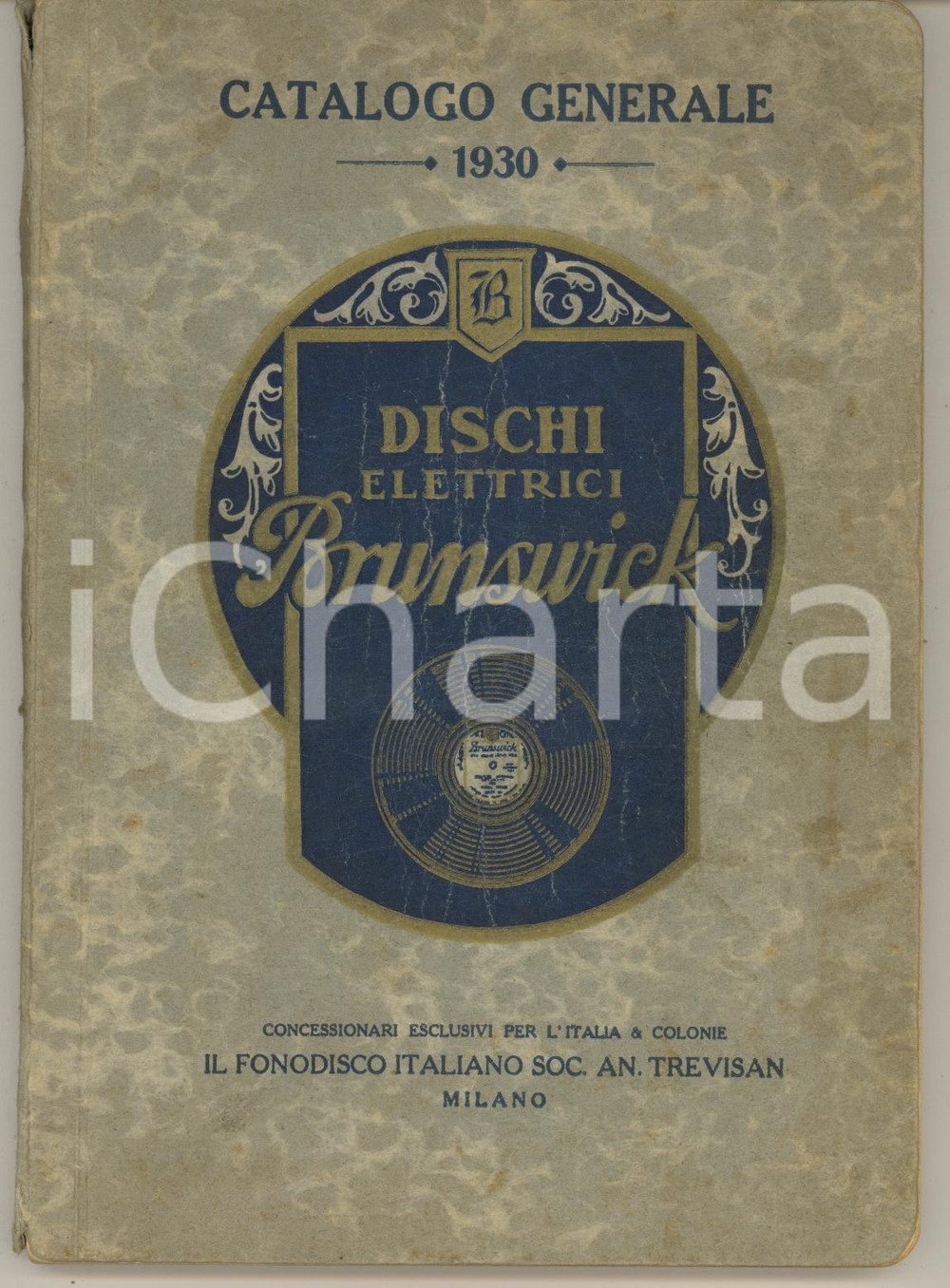 Libro, pubblicazione d epoca Aprile 1930 Dischi elettrici BRUNSWICK  Catalogo generale 188 pp. 1