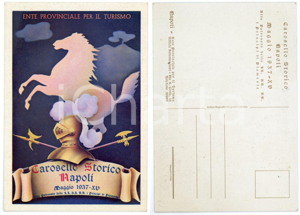 Cartolina originale da collezione Maggio 1937 NAPOLI Carosello storico  Cartolina TURISMO 10x15 cm 1