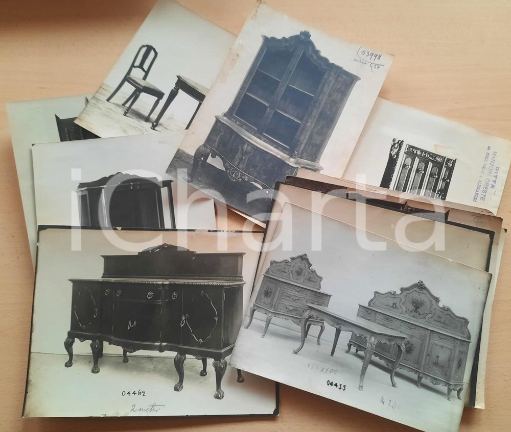 Fotografia d epoca originale 1930 ca MILANO ARREDAMENTO Ditta MANZONI Oreste  Mobili Lotto 14 fotografie 1
