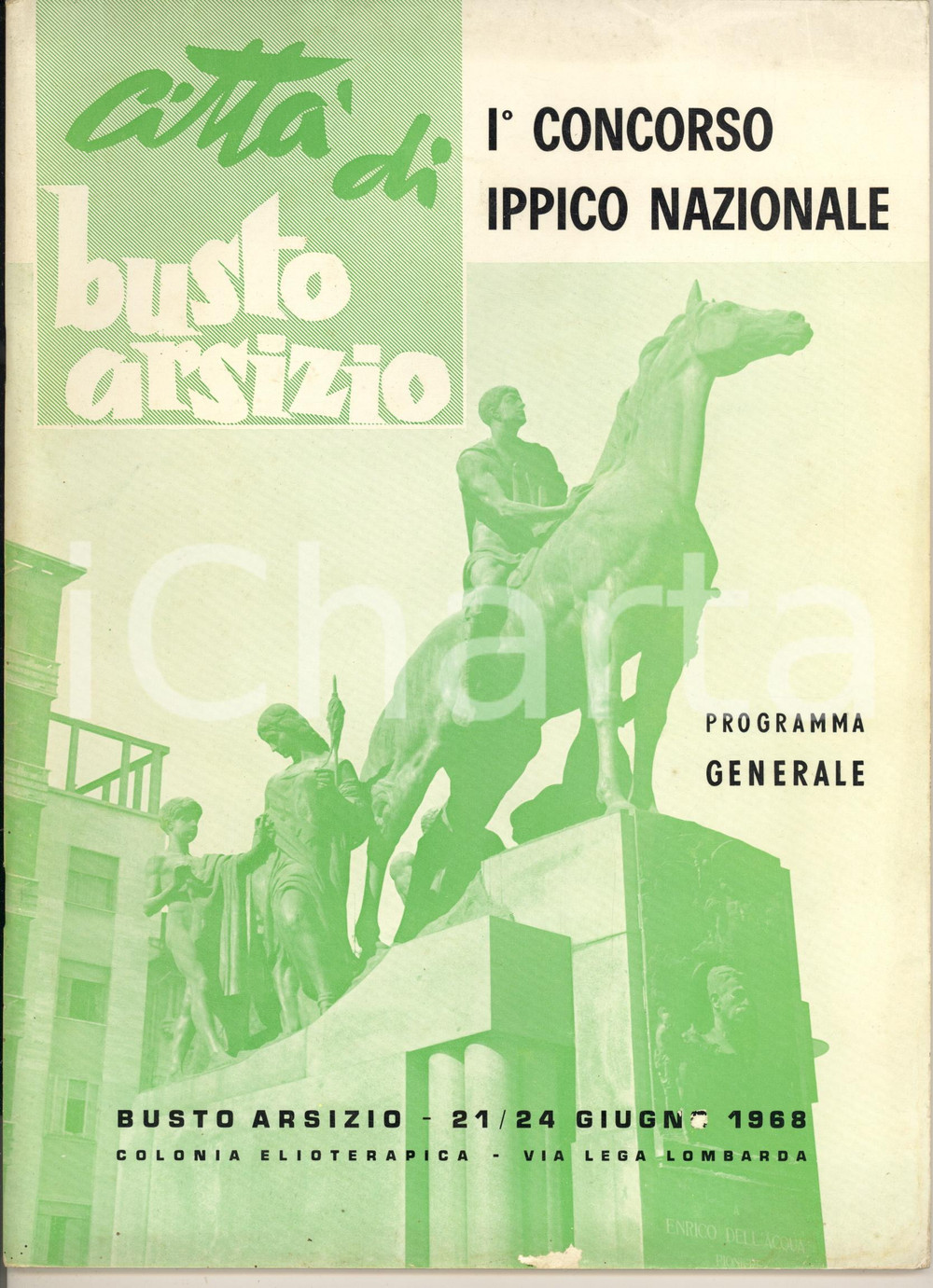 Libro, pubblicazione d epoca 1968 BUSTO ARSIZIO  24° Concorso ippico nazionale  Programma FISE 1