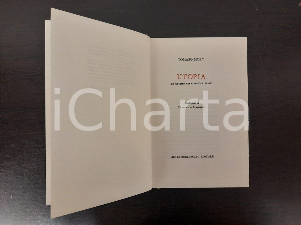Libro, pubblicazione d epoca 1991 Tommaso MORO Utopia  Silvio Berlusconi Editore 1
