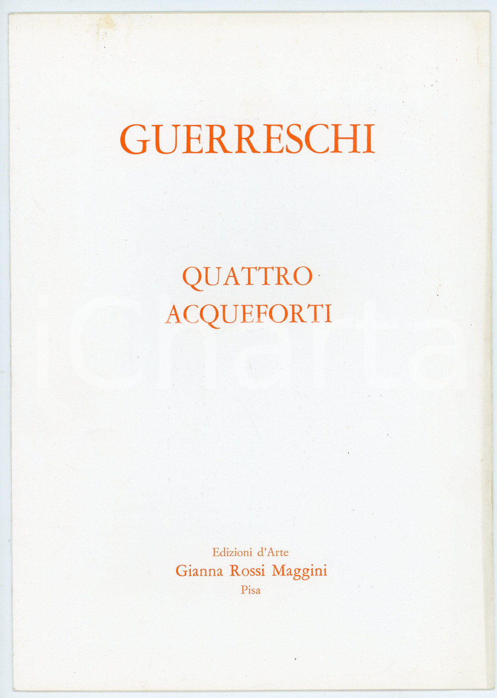 Libro, pubblicazione d epoca 1981 Giuseppe GUERRESCHI Quattro acqueforti  Ed. d arte Gianna ROSSI MAGGINI 1 1