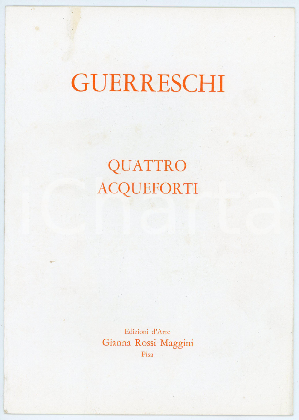 Libro, pubblicazione d epoca 1981 Giuseppe GUERRESCHI Quattro acqueforti  Ed. d arte Gianna ROSSI MAGGINI 2 1