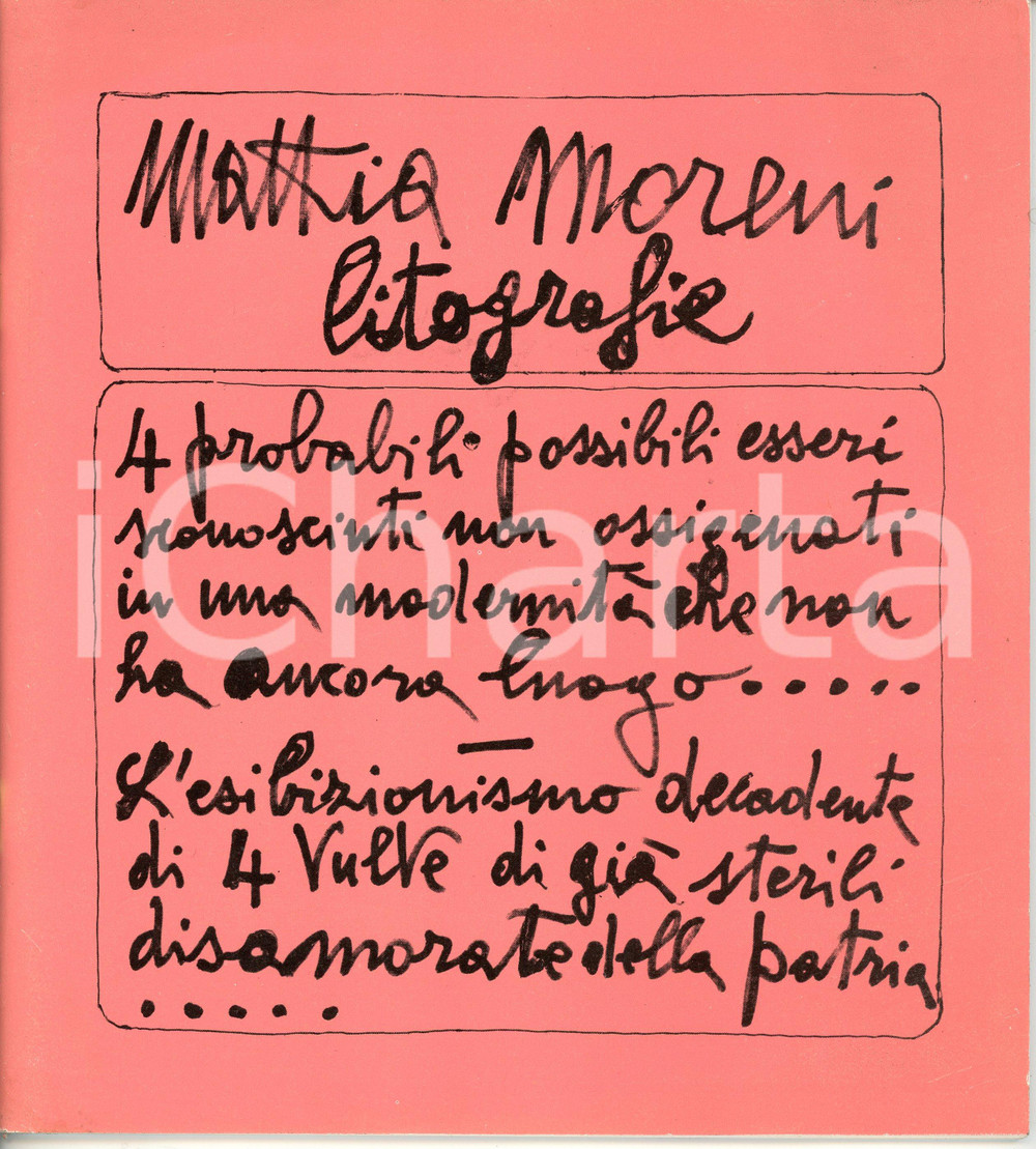 Libro, pubblicazione d epoca 1980 Mattia MORENI Litografie  Edizioni d arte Gianna ROSSI MAGGINI 1 1